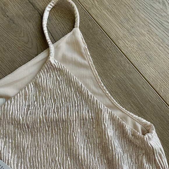 ANN TAYLOR LOFT Metallic Shine Womens tank top SIZE XS - NWT Pink Buff Color - Picture 7 of 14